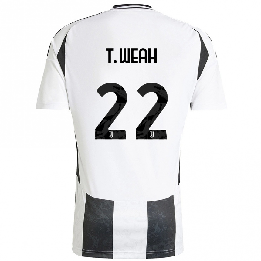 Hombre Fútbol Camiseta Timothy Weah #22 Blanco Negro 1ª Equipación 2024/25 Argentina