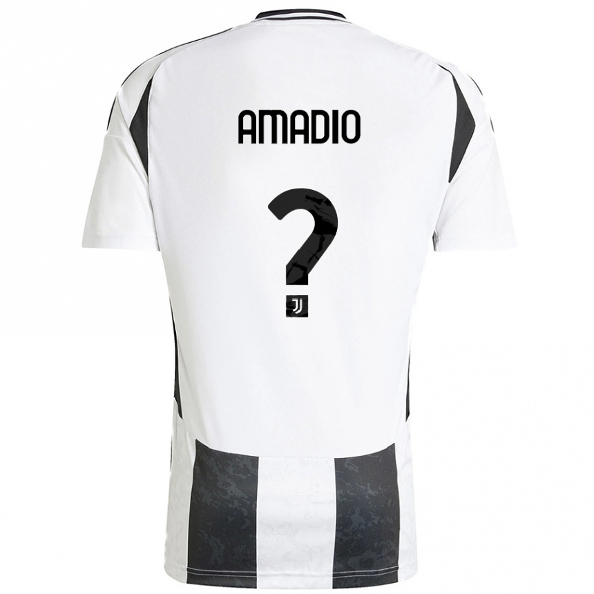 Hombre Fútbol Camiseta Alex Amadio #0 Blanco Negro 1ª Equipación 2024/25 Argentina