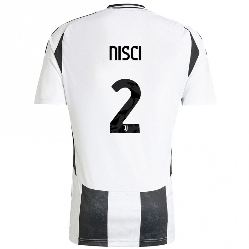 Hombre Fútbol Camiseta Alessandro Nisci #2 Blanco Negro 1ª Equipación 2024/25 Argentina