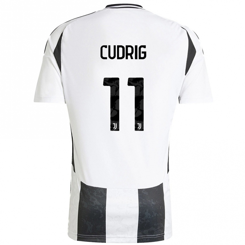 Hombre Fútbol Camiseta Nicolò Cudrig #11 Blanco Negro 1ª Equipación 2024/25 Argentina