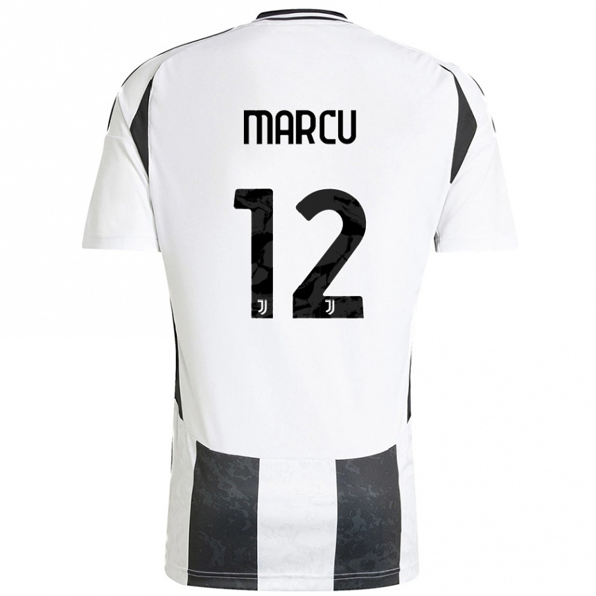 Hombre Fútbol Camiseta Alessio Marcu #12 Blanco Negro 1ª Equipación 2024/25 Argentina