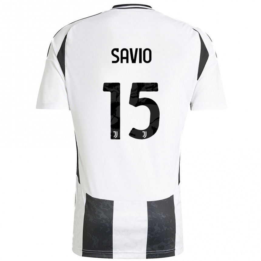 Hombre Fútbol Camiseta Federico Savio #15 Blanco Negro 1ª Equipación 2024/25 Argentina