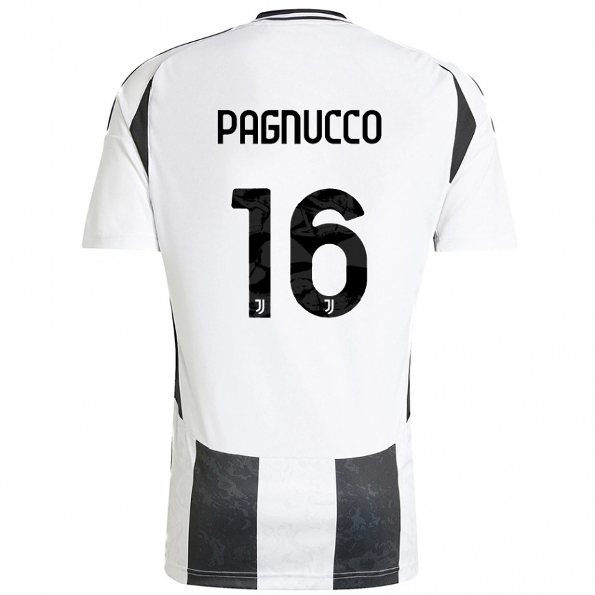 Hombre Fútbol Camiseta Filippo Pagnucco #16 Blanco Negro 1ª Equipación 2024/25 Argentina