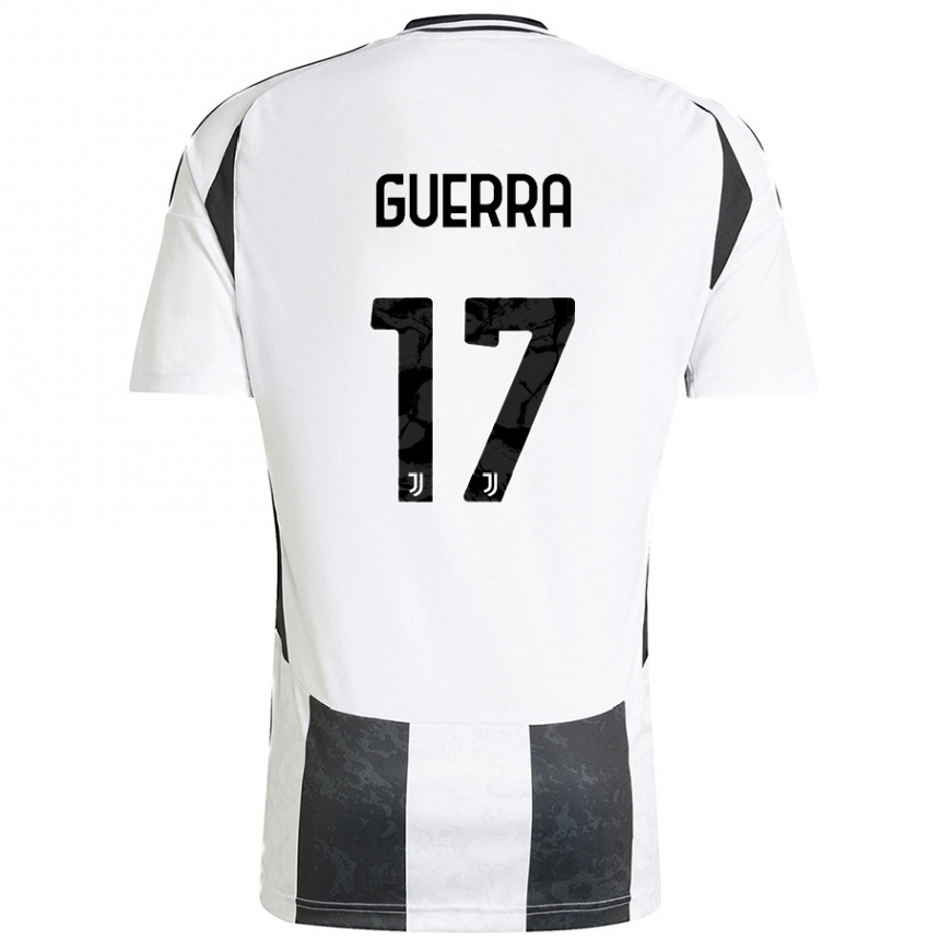 Hombre Fútbol Camiseta Simone Guerra #17 Blanco Negro 1ª Equipación 2024/25 Argentina