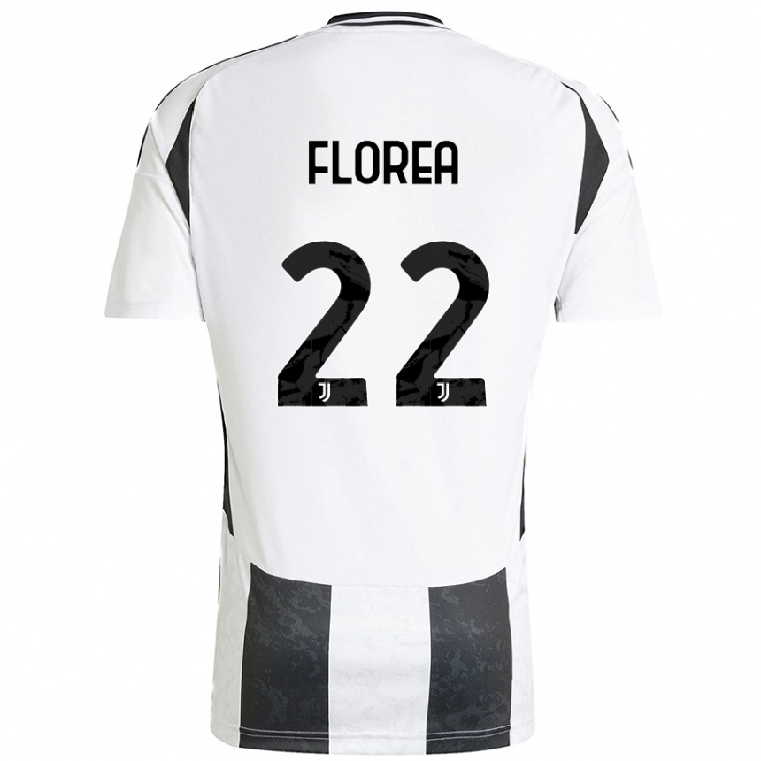 Hombre Fútbol Camiseta Andrei Florea #22 Blanco Negro 1ª Equipación 2024/25 Argentina