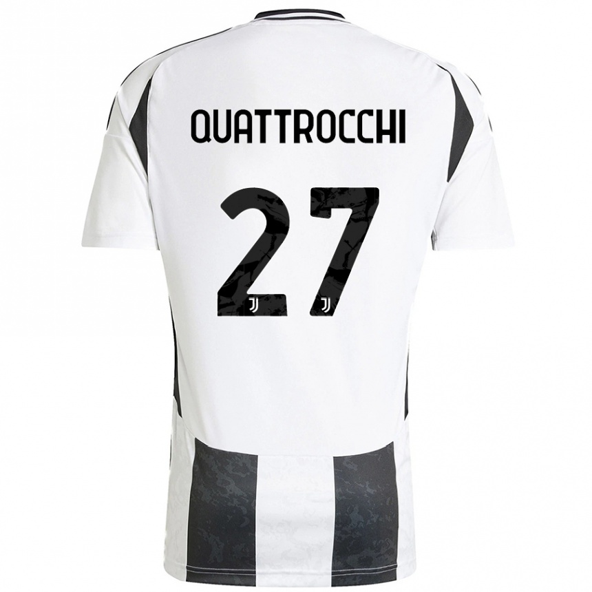 Hombre Fútbol Camiseta Juan Ignacio Quattrocchi #27 Blanco Negro 1ª Equipación 2024/25 Argentina