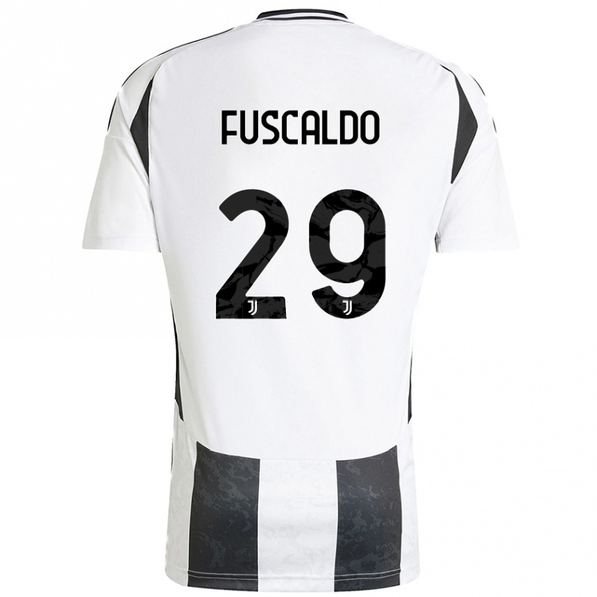 Hombre Fútbol Camiseta Matteo Fuscaldo #29 Blanco Negro 1ª Equipación 2024/25 Argentina