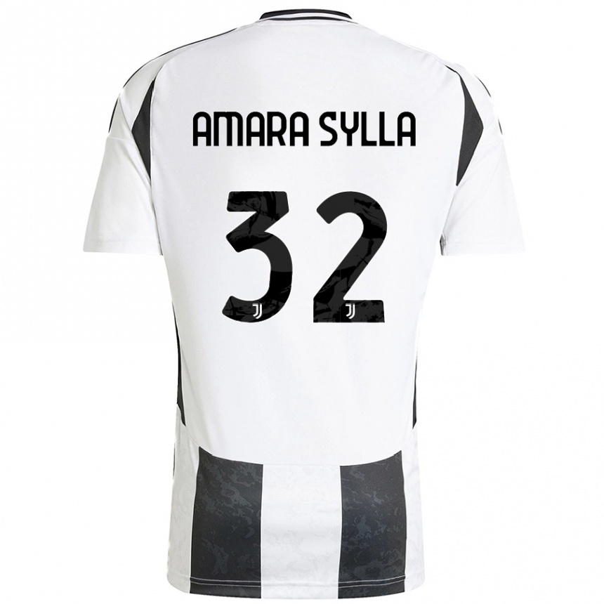 Hombre Fútbol Camiseta Idris Amara Sylla #32 Blanco Negro 1ª Equipación 2024/25 Argentina