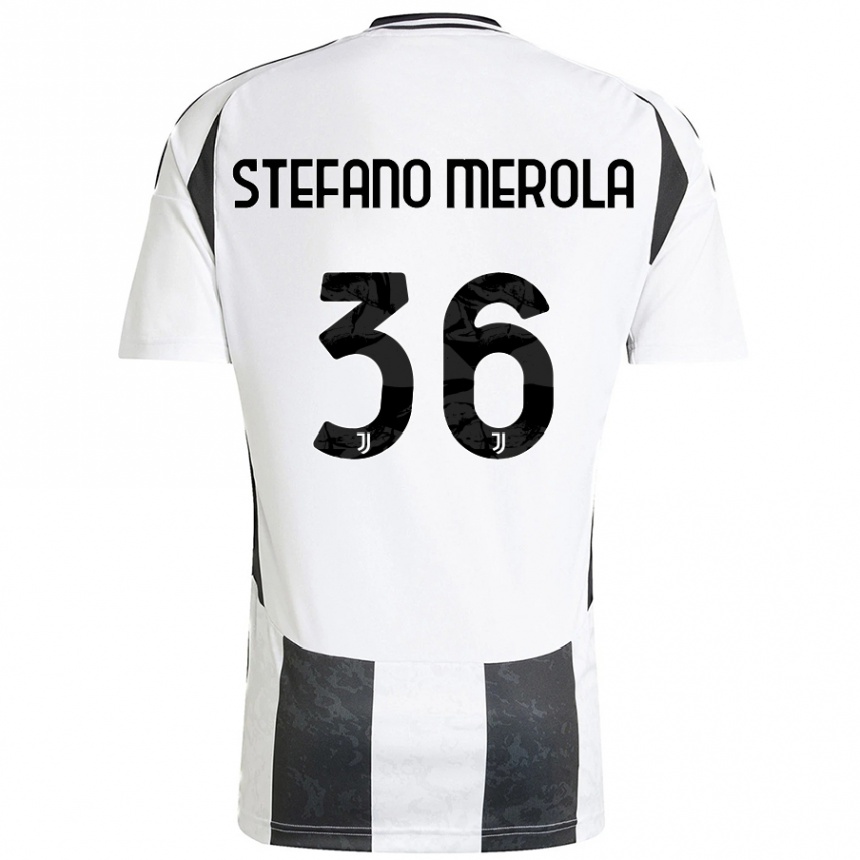 Hombre Fútbol Camiseta Antonio Stefano Merola #36 Blanco Negro 1ª Equipación 2024/25 Argentina