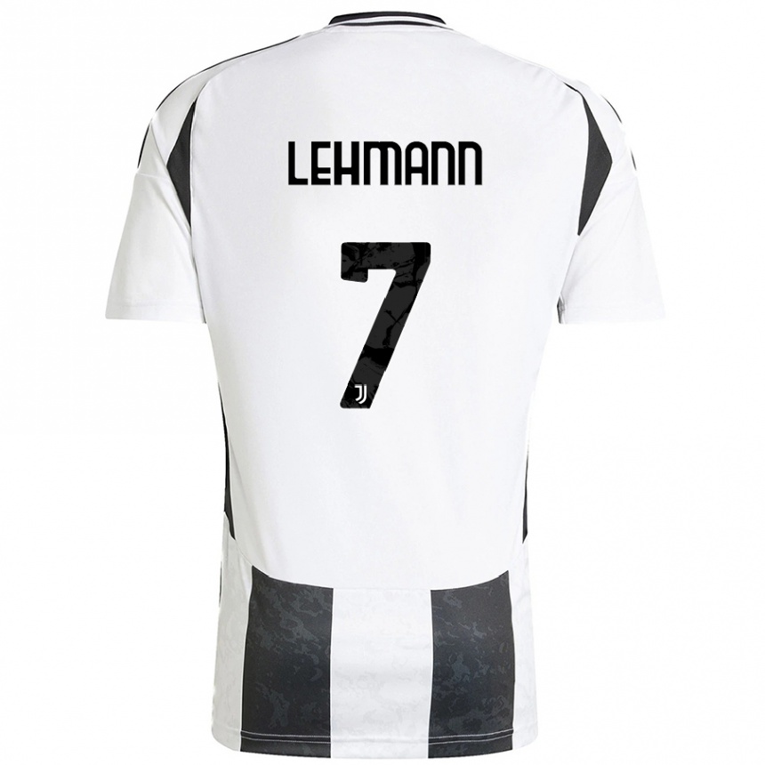 Hombre Fútbol Camiseta Alisha Lehmann #7 Blanco Negro 1ª Equipación 2024/25 Argentina