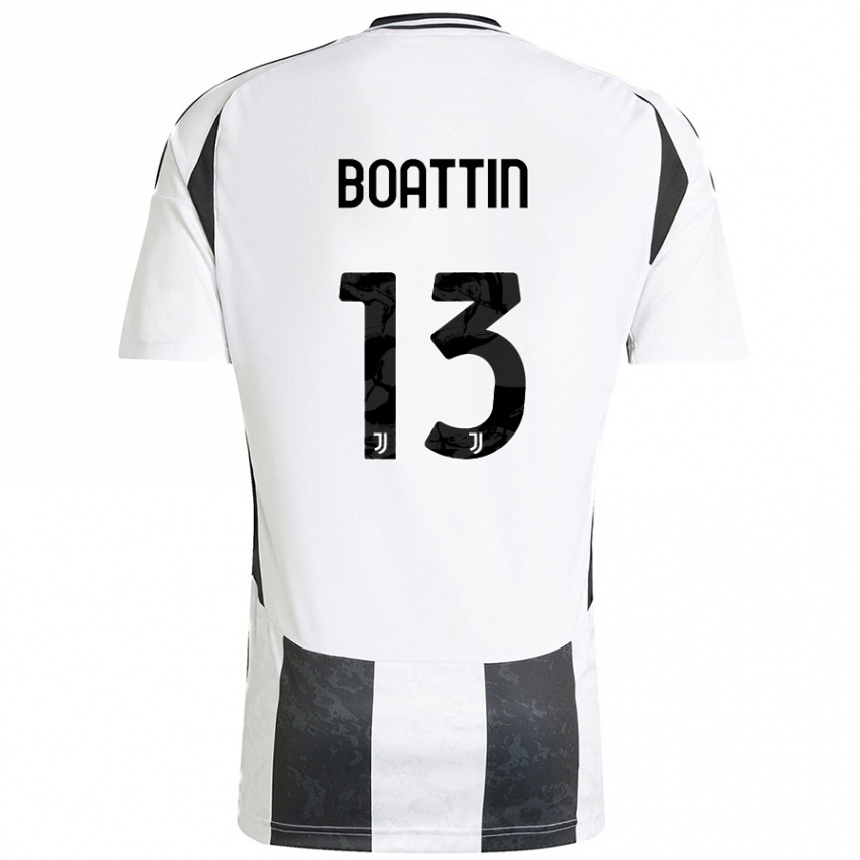 Hombre Fútbol Camiseta Lisa Boattin #13 Blanco Negro 1ª Equipación 2024/25 Argentina