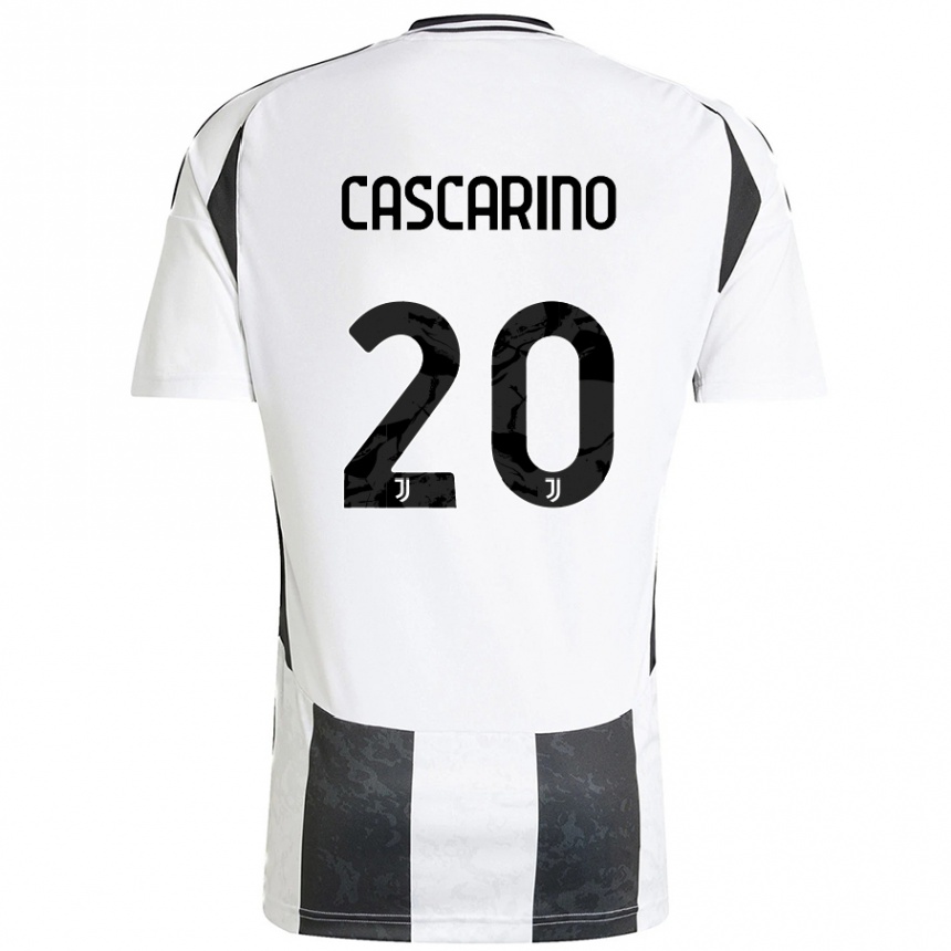 Hombre Fútbol Camiseta Estelle Cascarino #20 Blanco Negro 1ª Equipación 2024/25 Argentina