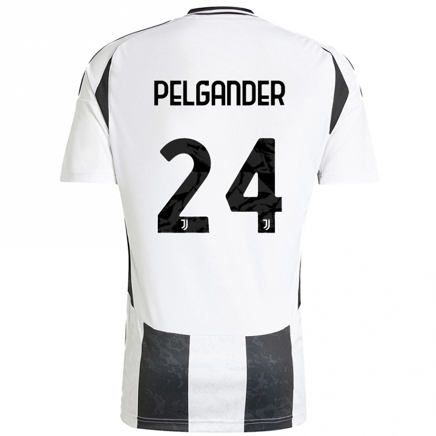 Hombre Fútbol Camiseta Elsa Pelgander #24 Blanco Negro 1ª Equipación 2024/25 Argentina