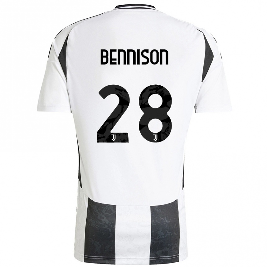 Hombre Fútbol Camiseta Hanna Bennison #28 Blanco Negro 1ª Equipación 2024/25 Argentina