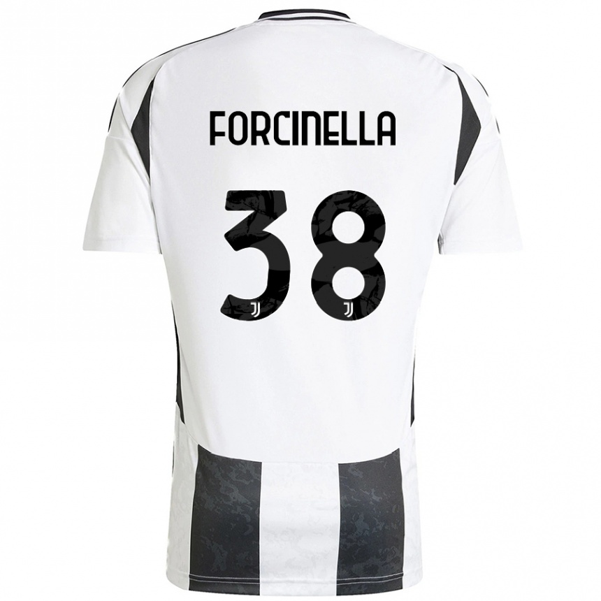 Hombre Fútbol Camiseta Camilla Forcinella #38 Blanco Negro 1ª Equipación 2024/25 Argentina