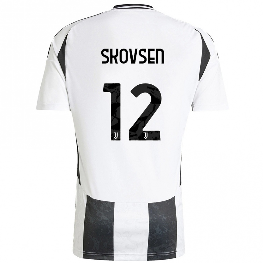 Hombre Fútbol Camiseta Matilde Lundorf Skovsen #12 Blanco Negro 1ª Equipación 2024/25 Argentina