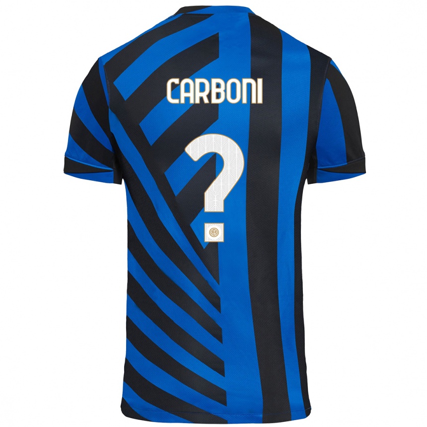 Hombre Fútbol Camiseta Franco Carboni #0 Azul Negro 1ª Equipación 2024/25 Argentina