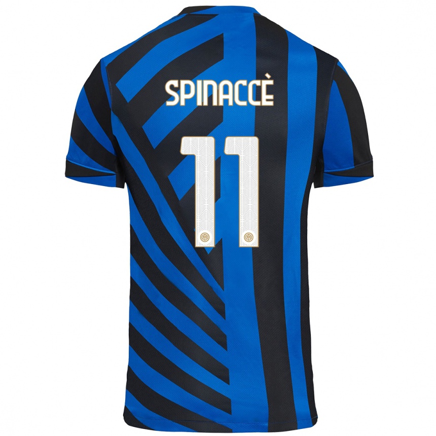 Hombre Fútbol Camiseta Matteo Spinaccè #11 Azul Negro 1ª Equipación 2024/25 Argentina