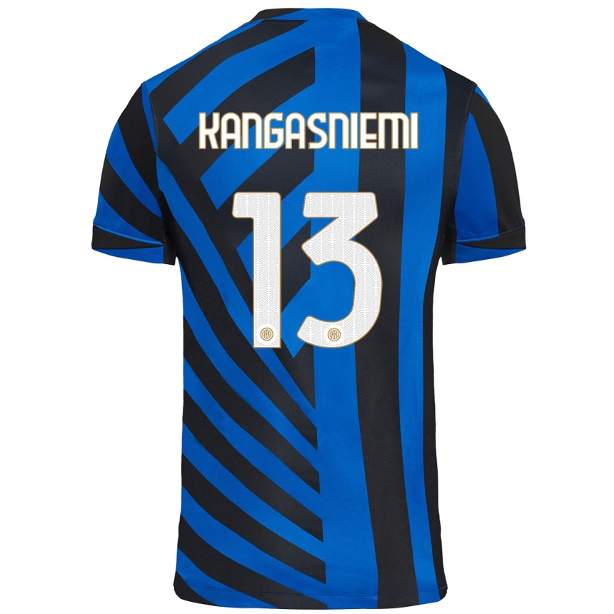 Hombre Fútbol Camiseta Ilari Kangasniemi #13 Azul Negro 1ª Equipación 2024/25 Argentina