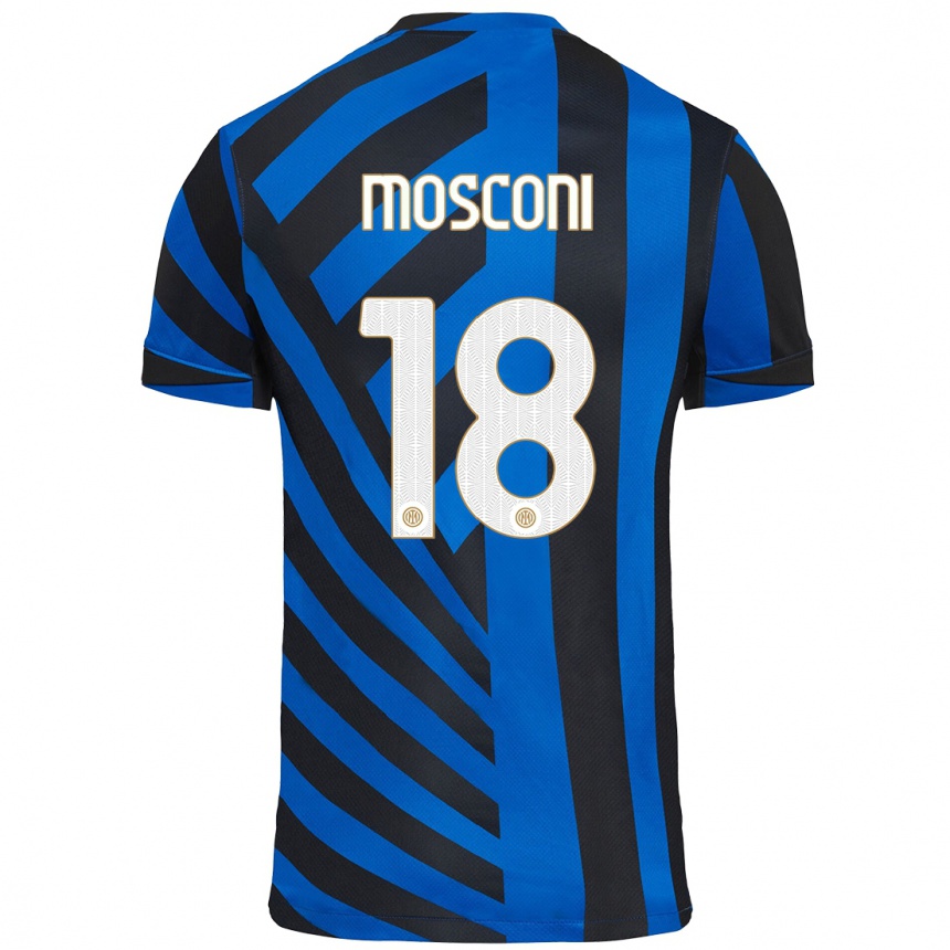 Hombre Fútbol Camiseta Mattia Mosconi #18 Azul Negro 1ª Equipación 2024/25 Argentina