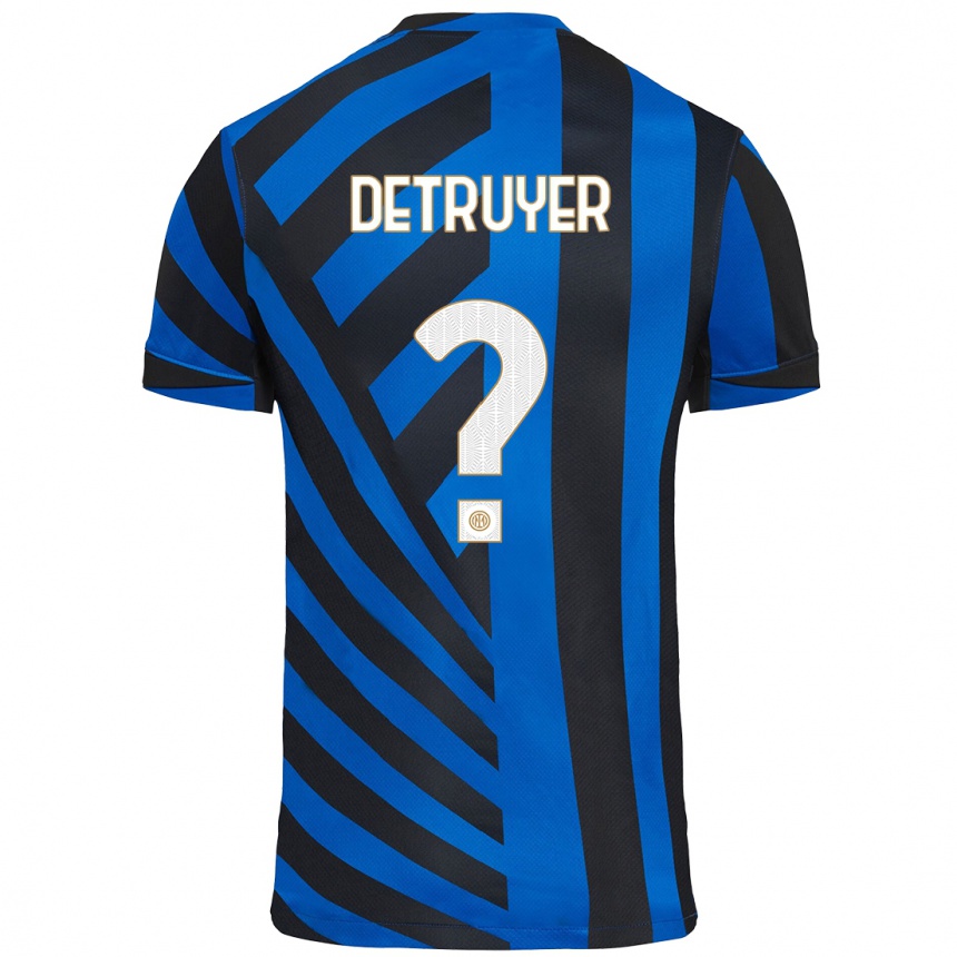 Hombre Fútbol Camiseta Marie Detruyer #0 Azul Negro 1ª Equipación 2024/25 Argentina