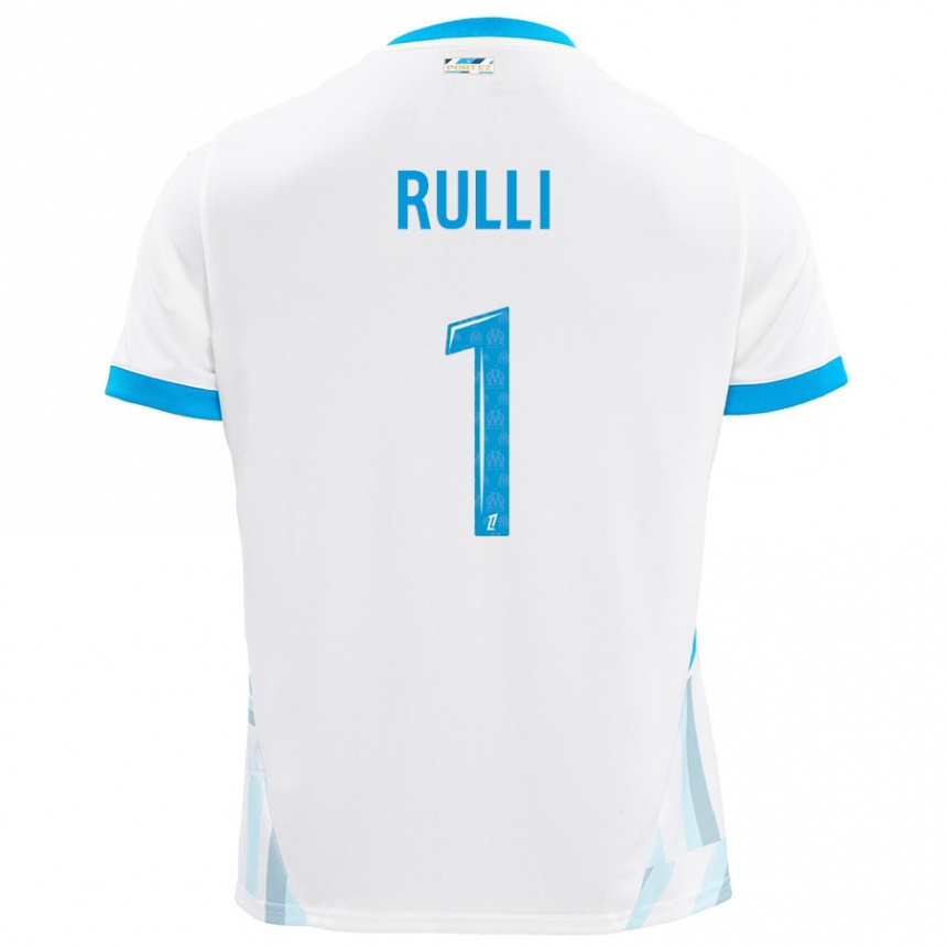 Hombre Fútbol Camiseta Gerónimo Rulli #1 Blanco Azul Cielo 1ª Equipación 2024/25 Argentina