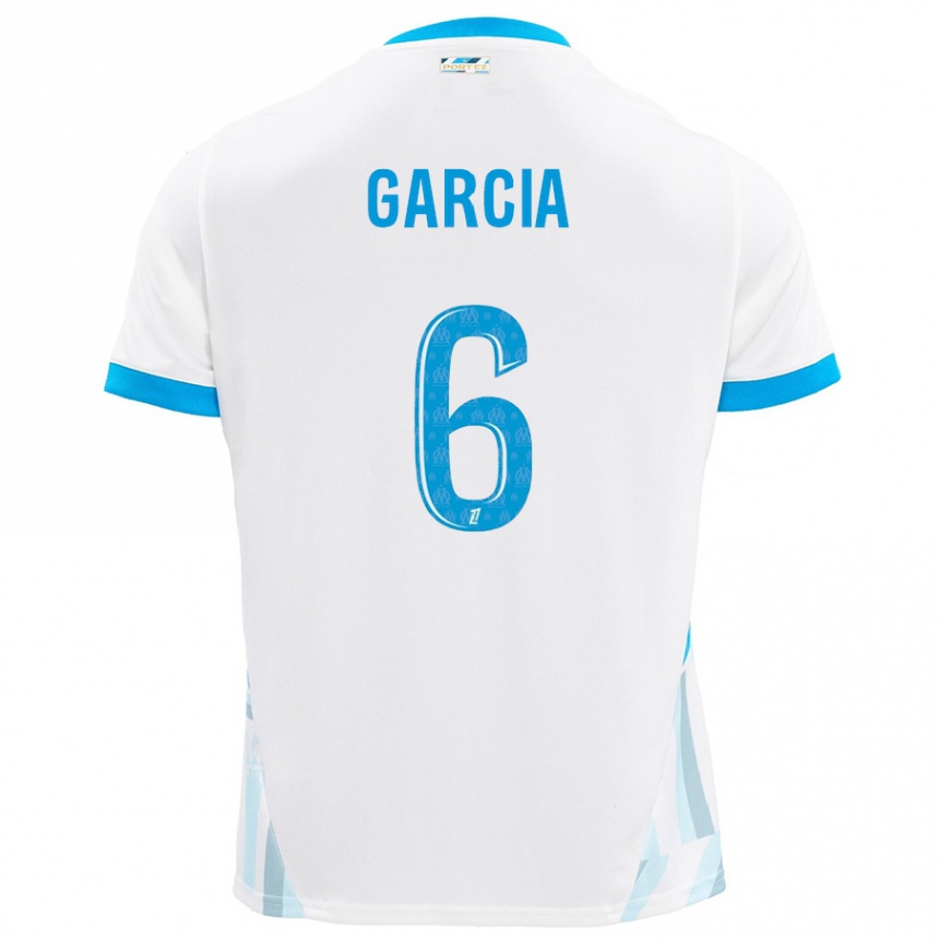 Hombre Fútbol Camiseta Ulisses Garcia #6 Blanco Azul Cielo 1ª Equipación 2024/25 Argentina