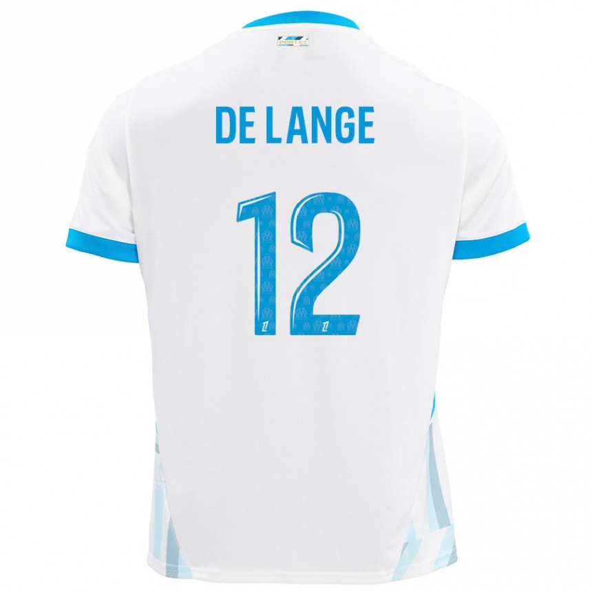 Hombre Fútbol Camiseta Jeffrey De Lange #12 Blanco Azul Cielo 1ª Equipación 2024/25 Argentina