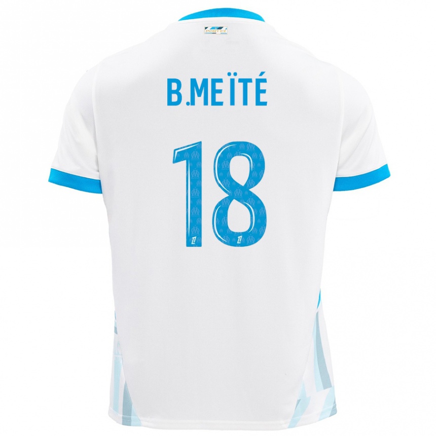 Hombre Fútbol Camiseta Bamo Meïté #18 Blanco Azul Cielo 1ª Equipación 2024/25 Argentina