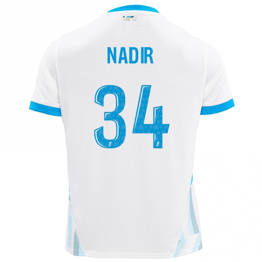 Hombre Fútbol Camiseta Bilal Nadir #34 Blanco Azul Cielo 1ª Equipación 2024/25 Argentina