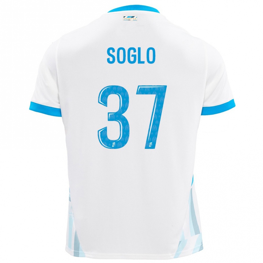 Hombre Fútbol Camiseta Emran Soglo #37 Blanco Azul Cielo 1ª Equipación 2024/25 Argentina