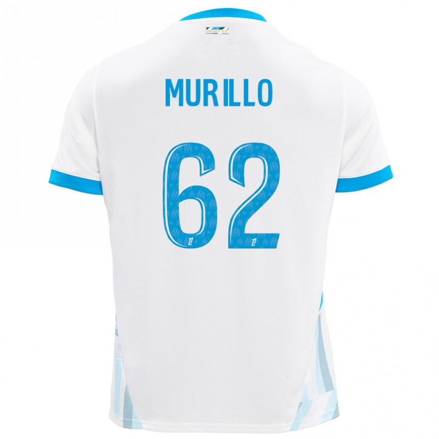 Hombre Fútbol Camiseta Amir Murillo #62 Blanco Azul Cielo 1ª Equipación 2024/25 Argentina