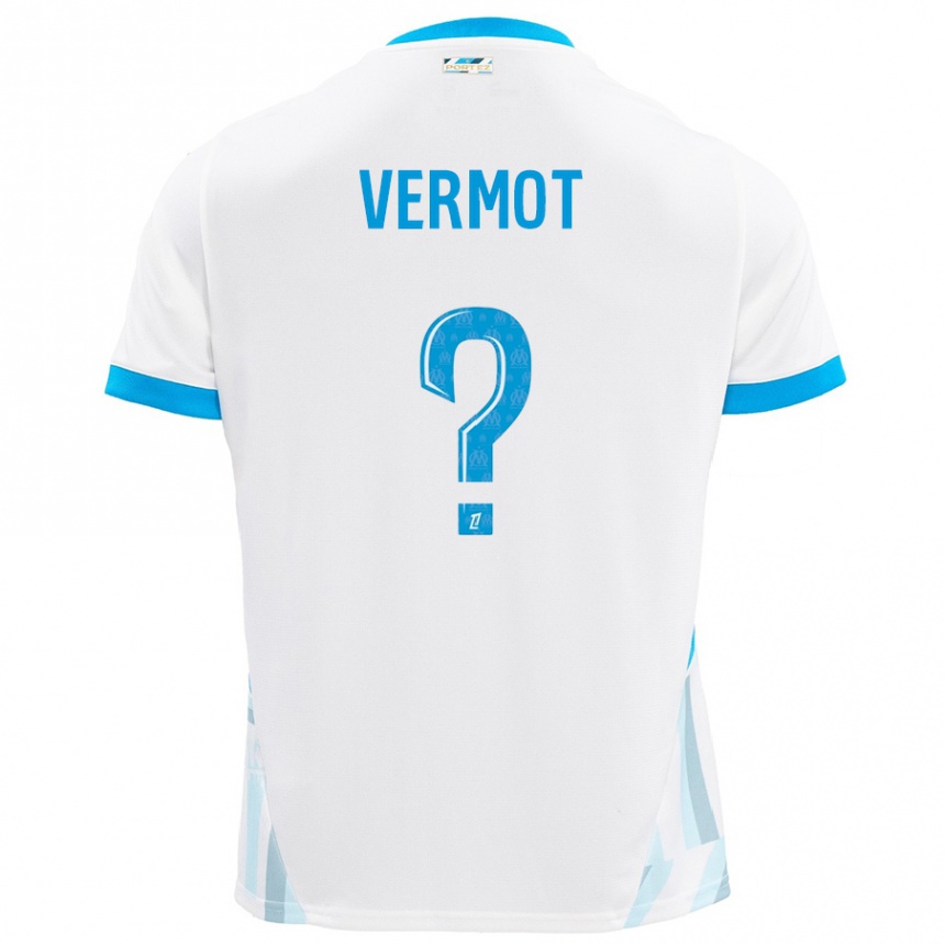 Hombre Fútbol Camiseta Théo Vermot #0 Blanco Azul Cielo 1ª Equipación 2024/25 Argentina