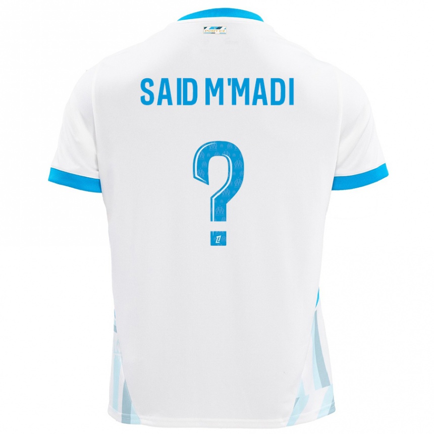 Hombre Fútbol Camiseta Yakine Said M'madi #0 Blanco Azul Cielo 1ª Equipación 2024/25 Argentina