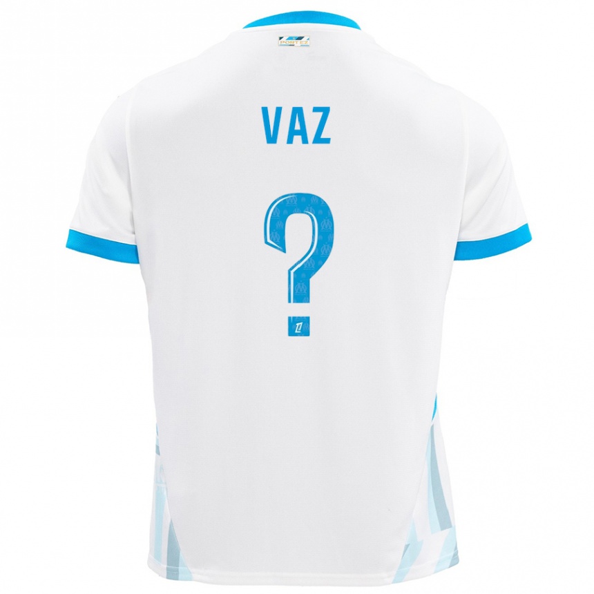 Hombre Fútbol Camiseta Robinio Vaz #0 Blanco Azul Cielo 1ª Equipación 2024/25 Argentina