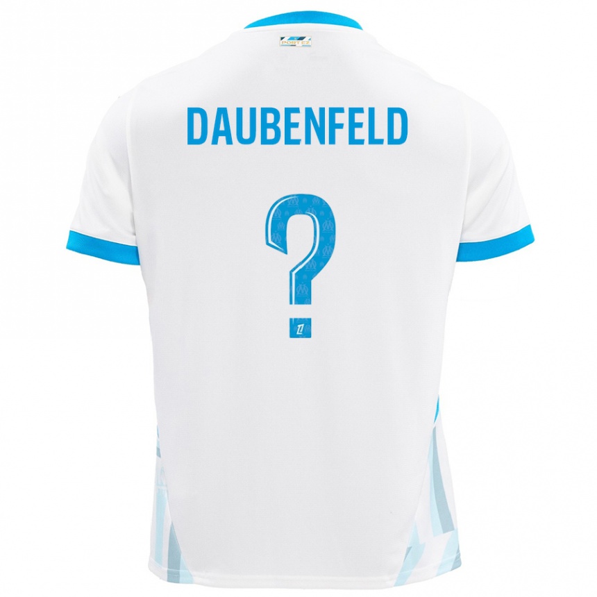 Hombre Fútbol Camiseta Lucas Daubenfeld #0 Blanco Azul Cielo 1ª Equipación 2024/25 Argentina