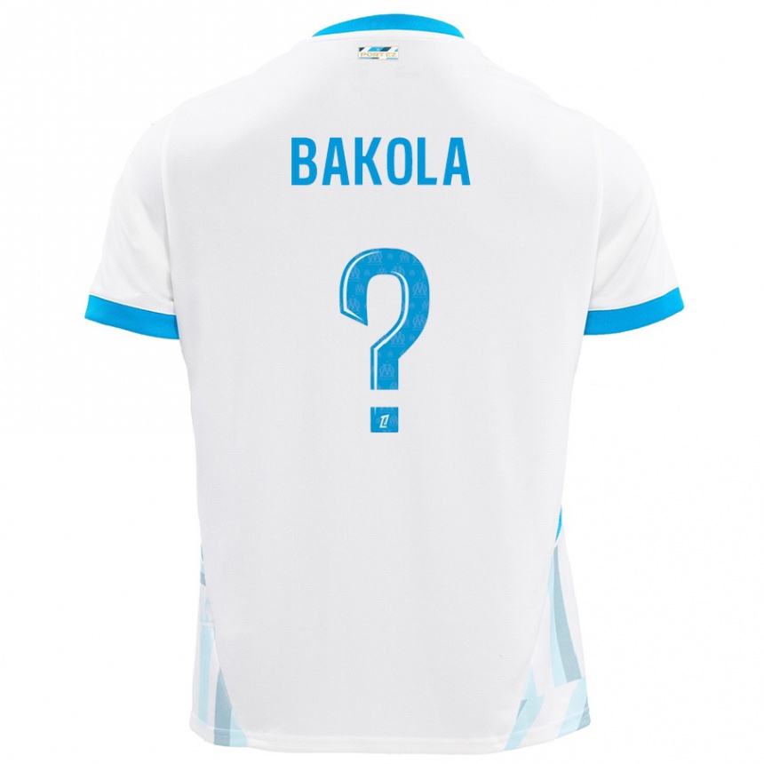 Hombre Fútbol Camiseta Darryl Bakola #0 Blanco Azul Cielo 1ª Equipación 2024/25 Argentina