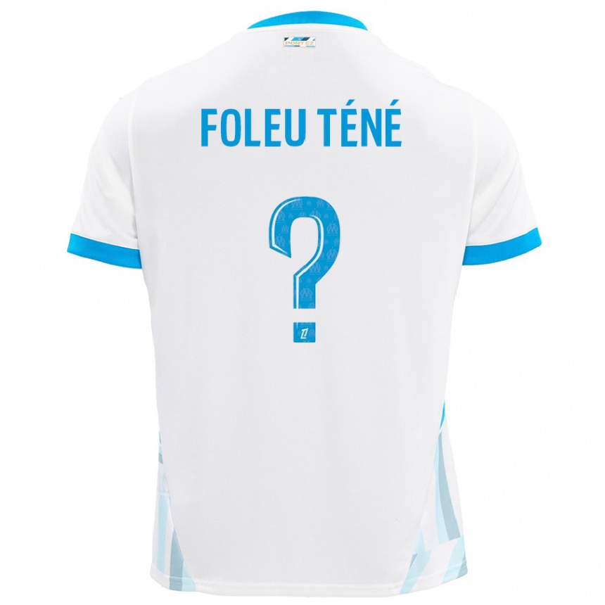 Hombre Fútbol Camiseta Krys Foleu Téné #0 Blanco Azul Cielo 1ª Equipación 2024/25 Argentina