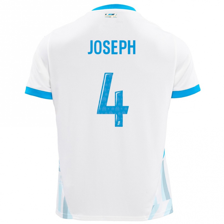 Hombre Fútbol Camiseta Tabita Joseph #4 Blanco Azul Cielo 1ª Equipación 2024/25 Argentina