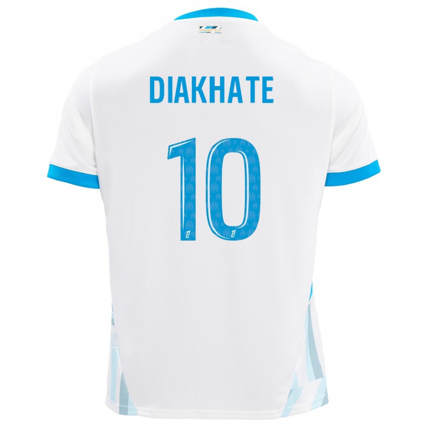 Hombre Fútbol Camiseta Ndeye Awa Diakhaté #10 Blanco Azul Cielo 1ª Equipación 2024/25 Argentina