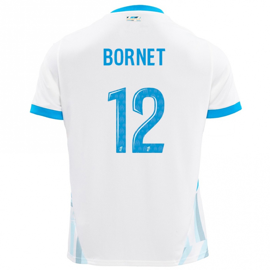 Hombre Fútbol Camiseta Camille Bornet #12 Blanco Azul Cielo 1ª Equipación 2024/25 Argentina