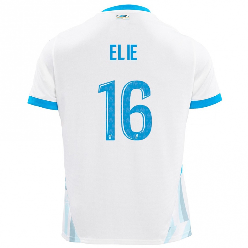 Hombre Fútbol Camiseta Anaïs Elie #16 Blanco Azul Cielo 1ª Equipación 2024/25 Argentina