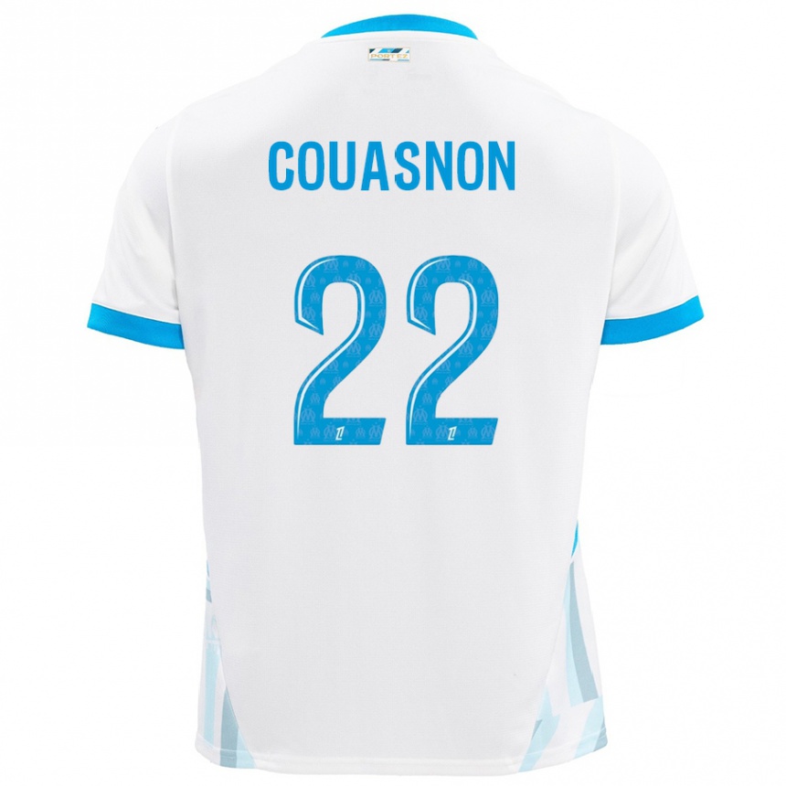 Hombre Fútbol Camiseta Roxane Couasnon #22 Blanco Azul Cielo 1ª Equipación 2024/25 Argentina