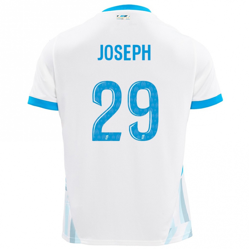 Hombre Fútbol Camiseta Darlina Joseph #29 Blanco Azul Cielo 1ª Equipación 2024/25 Argentina