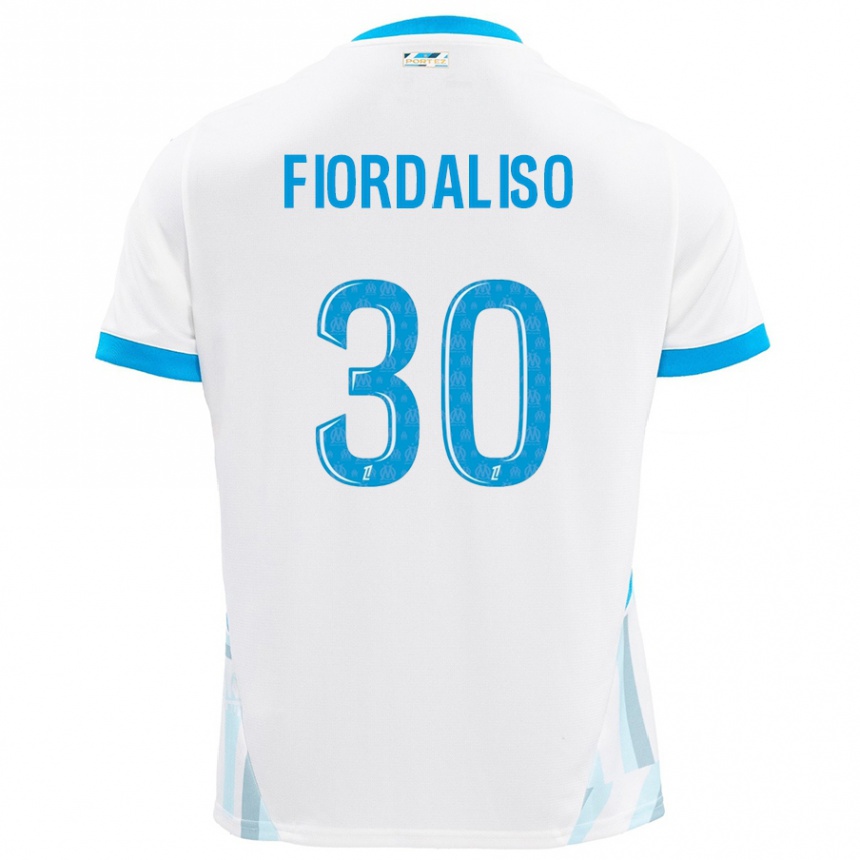 Hombre Fútbol Camiseta Thelma Fiordaliso #30 Blanco Azul Cielo 1ª Equipación 2024/25 Argentina