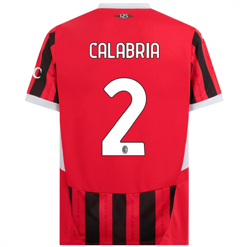 Hombre Fútbol Camiseta Davide Calabria #2 Rojo Negro 1ª Equipación 2024/25 Argentina