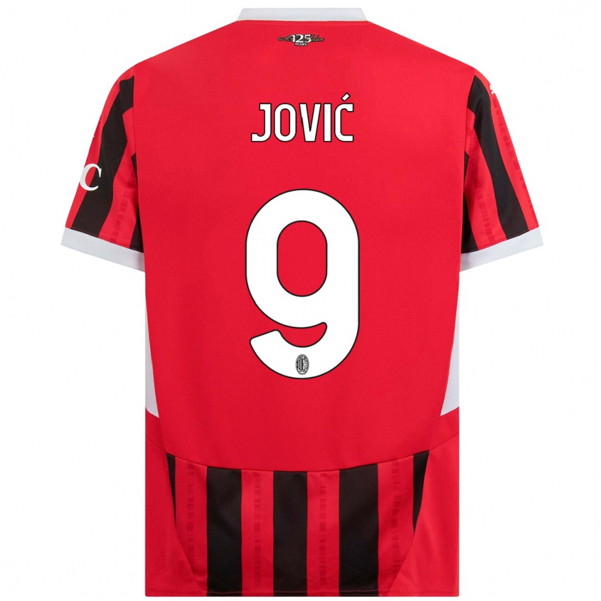 Hombre Fútbol Camiseta Luka Jovic #9 Rojo Negro 1ª Equipación 2024/25 Argentina