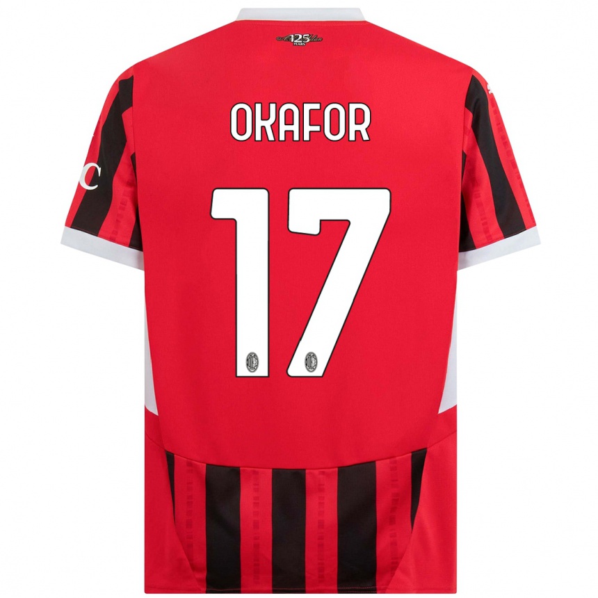 Hombre Fútbol Camiseta Noah Okafor #17 Rojo Negro 1ª Equipación 2024/25 Argentina