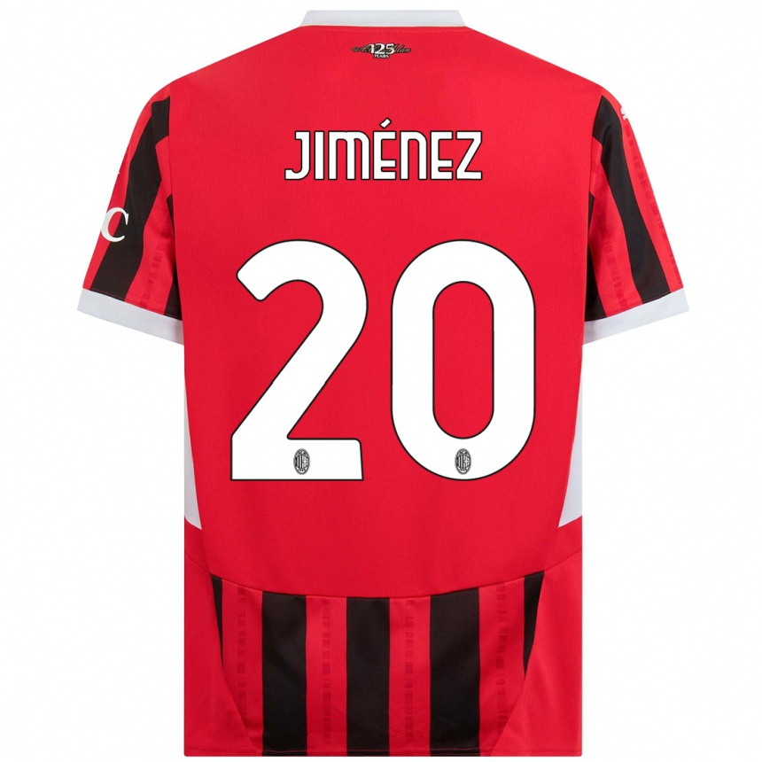 Hombre Fútbol Camiseta Álex Jiménez #20 Rojo Negro 1ª Equipación 2024/25 Argentina