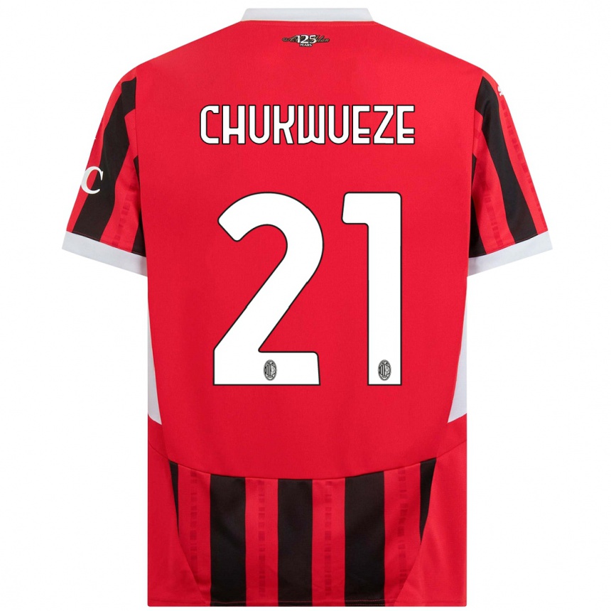 Hombre Fútbol Camiseta Samuel Chukwueze #21 Rojo Negro 1ª Equipación 2024/25 Argentina